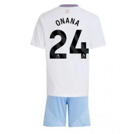 Aston Villa Amadou Onana #24 Uit tenue Kids 2024-25 Korte Mouw (+ Korte broeken)
